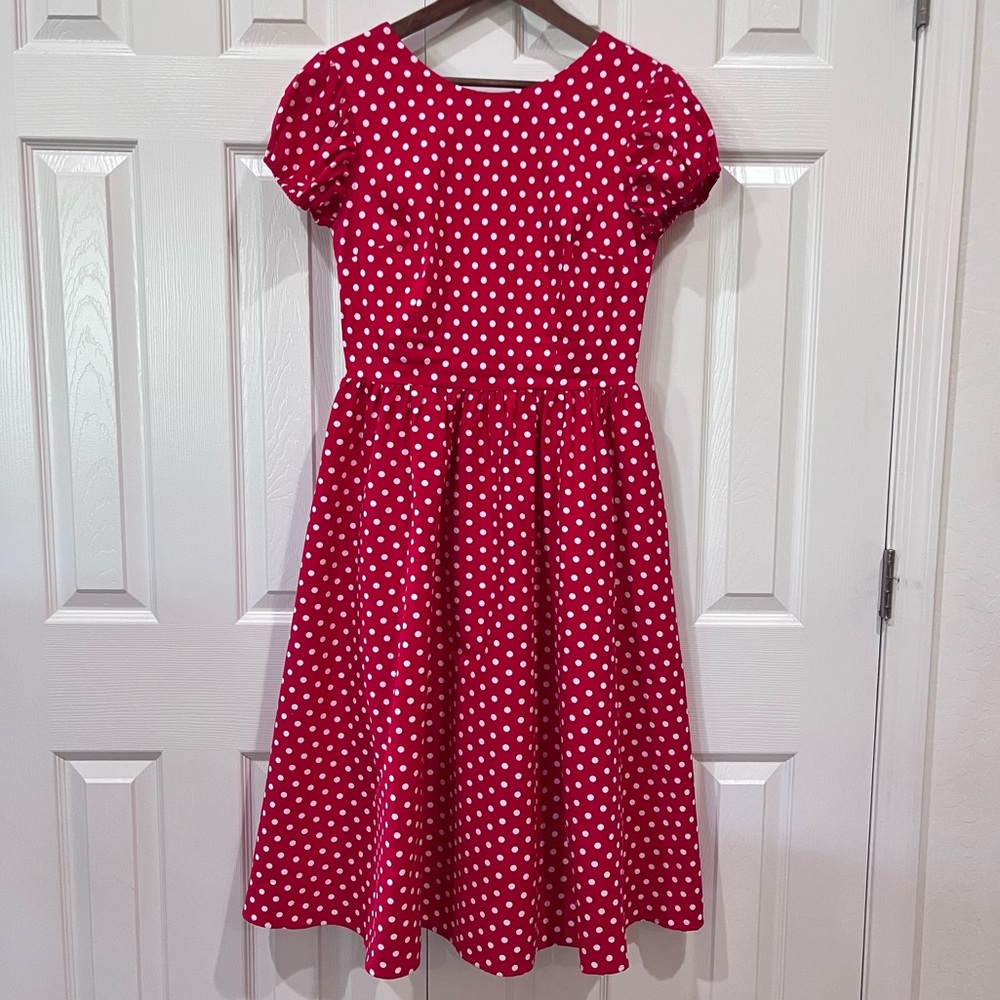 Collectif Demira Red & White Polka Dot Swing Dress Size 6